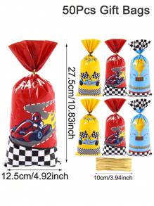 25/50 pièces Sacs cadeaux en plastique de course, sacs à bonbons d'anniversaire, sacs d'emballage pour fête à thème sportif, décoration de fête de mariage, emballage de fête universel pour vacances