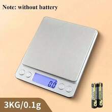 1 件 3kg-0.1g 不锈钢厨房秤多功能电子称高精度 0.01g 用于食物烹饪烘焙 - 銀色 - 查看 9