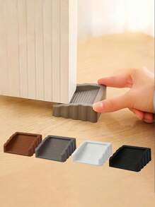 2pcs Windproof Door Stoppers - Durable Plastic Matte Finish Door Wedges With 4 Color Variants, Under-Door Stopper For Draft Protection & Home Security, Easy Installation For Wood & Metal Doors, Creative Windproof Door Stopper