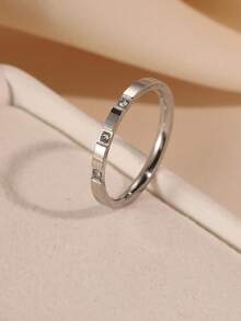 1pc Stainless Steel Diamond-Inlaid Ladies Ring Ins Cold Style Design High-End Sense Of Ladies Fashion Ring - Suitable For Daily Wear - Ring - View 14