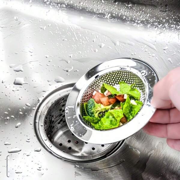 2pcs Stainless Steel Kitchen Sink Drain Filter Catcher, Anti-Clogging Microhole, Wide Edge Drain Cover