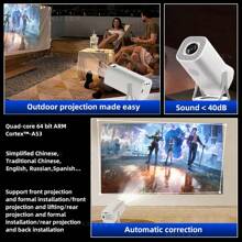 Android 11 Gaming Projector Home Theater Wireless Gaming Controller Dual WIFI 1280*720P For MirrorCast/Youtu/+