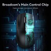 ATTACK SHARK X6 Lightweight Wireless Gaming Mouse With 3 Modes, Wired 2.4G Bluetooth 5.2, Charging Dock With Up To 26K DPI RGB Backlight, Suitable For Laptops