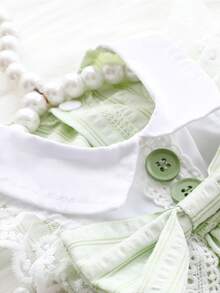 Lightweight Dog Clothes For Spring & Summer, Princess Style Polka Dot & Lace Pet Dress For Small Dogs Like Poodle, Bichon Frise, Yorkshire Terrier - Green - View 5