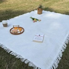 White Camping Blanket, Waterproof Picnic Mat, Sofa Cover, Multi-Functional