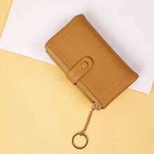 1pc Japanese Style Portable Matte Zipper Coin Purse, Fashion Minimalist Large Capacity Snap Clutch, Suitable For Ladies, Students, Career Women, Office Worker, Commute, Travel For Women Wallet Mini Wallet Purse Wallet Coin Wallet