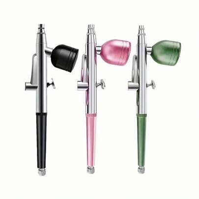1pc Convenient Single Action Air Brush, 0.3mm Nozzle, With Metal Air Bottle, Home High Pressure Nebulizer Accessory, Moisturizing Atomizer, Suitable For Model Making, Nail Art, Automotive Paint, Beauty Spray, DIY Craft Gift
