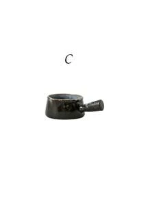 1PC Retro High-Quality Glazed Ceramic Juice Pit, Capacity Approximately 2oz, Small Juice Pot, Mini Milk Cup, Coffee Accessory, Milk Cup With Handle, Western Food Juice Pit, Suitable For Restaurant And Kitchen Seasonings, Picnic Juice Pit, Easy To Clean, Can Be Used All Year Round.,School Supplies