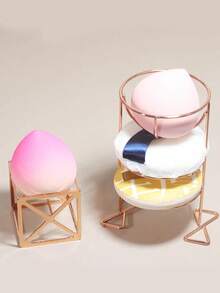 1pc Multi-Functional Makeup Sponge Holder, Metal Material, Minimalist & Fashionable Design, 3-Tier Circular Hollow Shape, Stable Triangular Support Legs, Can Dry Makeup Sponges & Store Small Makeup Tools, Makeup Organizer, Suitable For Vanity, Bathroom & Other Makeup Storage Scenarios ,Jewellery Box,Pouch,Makeup Brush Holder,Brush Holder,Perfume Organiser,Pouch Bag,Gifts For Women,Christmas Gifts,Gift Ideas For Women,Room Decor - Multicolor - View 4