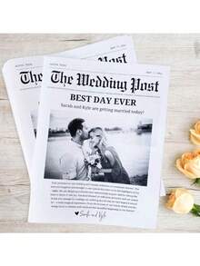 28x43CM Custom Wedding Newspaper Program, Wedding Newspaper Printing, Wedding Newspaper Program, Printed Wedding Program, Folded Wedding Program Single-Sided,Multi-Functional, Ornamental,Reusable,Exquisite,Stylish,High-Quality,Colorful,Modern,Custom,Personalized,Unique,Ideal Gifts For Him,Ideal Gifts For Her,Boyfriend,Dad,Girlfriend,Mom,Family,Friends,Tea Room,Home,Garden,Office,For Anniversaries,For Valentine's Day,For Mother's Day,For Birthdays,For Father's Day,For Graduation,For Weddings,For Housewarming,Wedding Essentials,Warm Ambience,Home & Living,Customized Posters - 3 Versions Of Wedding Newspaper - View 4