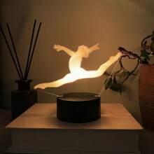 1 lâmpada de bailarina 3D com nome personalizável, luz noturna que muda de cor em 7 cores, presente de aniversário/festa para amantes da dança, lâmpada ambiente com controle por toque