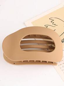1pc Custom Flat Round Hair Claw Clip, Strong Alligator Jaw, Comfortable Curved Design, Suitable For Yoga, Date, Multipurpose
