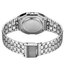 Mini Vintage Retro Premium Digital Watch For Men And Women Silver Rose Unisex Line - 銀白色 - 查看 2