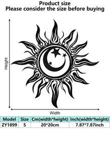 1pc Metal Sun And Moon Themed Wall Art Decor, Iron Crafted Home, Restaurant Decoration, Perfect Accent For Christmas, Personalized Farmhouse, Patio, Porch, Unique Gift Idea For Him/Her, Boyfriend/Girlfriend, Dad, Mom, Family, Friends, Valentine's Day, Children's Day, Father's Day, Graduation, Wedding, Housewarming, Living Room, Bedroom, Office, Family Dinner Gifts Birthday