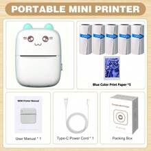 Imprimante photo mini couleur - Imprimante photo portable sans encre C9, machine fabricante de mémos en couleur, étiqueteuse de poche Bluetooth pour études, graphiques, diagrammes anatomiques, photos, reçus, impression couleur sur blanc