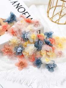 10pcs Soft Sheer Fabric Mini Flower Decor, Faux Flower For DIY Headpiece, Brooch, Hair Clip, Clothing Accessories, Home Decor, Bedroom Decoration