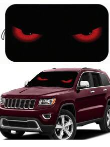 1 pieza Parasol para parabrisas de carro, Visera solar plegable con forma de ojo de carro divertida, bloquea los rayos UV para mantener el interior del carro fresco, Tamaño: 59.06 pulgadas * 27.5 pulgadas