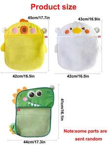 1/2pcs Cartoon Cute Duck Baby Bath Storage Net Bag 42*43cm Bathroom Kids Bath Storage Bag, Cute Cartoon Style Wall Mounted Storage Mesh Pocket, Bathroom Toiletries Storage Mesh Bag Waterproof And Drainable With Suction Cups For Firm Attachment(The Suction Cup Needs To Be Wet Or The Wall Needs To Be Wet In Order To Stick! Leave It Empty For 24 Hours Before Placing Items)
