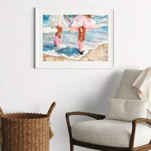 1pc Pink & Preppy Cowgirl Boots Wall Art Picture Girly Prints Canvas Paintings Ocean Coastal Posters Retro Western Decor For Bedroom, Living Room, Or Apartment Room Decor Gift For Her Unframed Or Framed