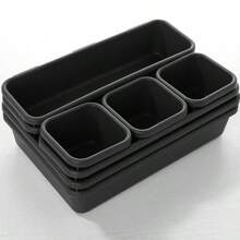 Set organizer per cassetti da 8 pezzi, sistema di organizzazione dei cassetti in plastica, organizer per cassetti per calze, biancheria intima, vestiti, pettini, ufficio e elettrodomestici da cucina, tornando a scuola