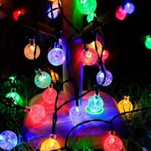 Solar Crystal Ball Lights 39FT - 100LEDs Wedding Decor With 8 Modes - IP65 Waterproof Hanging Lights For Garden Arch & Reception - Romantic Colored Light