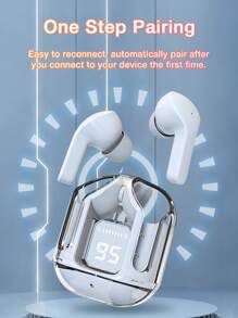 Wireless Earphones LED Power Display Mini Crystal In-Ear Earbuds With Wireless Charging Case Touch Control Built-In Mic Headphone For Sports Waterproof Earphone