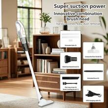 1 pieza, Batería de gran capacidad, Aspiradora potente, Tiempo de funcionamiento de 15 minutos, Aspiradora, Adecuada para uso doméstico, Aspiradora inalámbrica recargable, Adecuada para pisos de madera dura, alfombras, pelo de mascotas