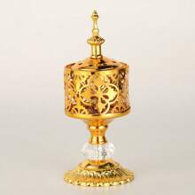 1 pièce/4 pièces Brûle-encens filigrane floral doré, support d'encens en métal ajouré doré de petite/grande taille, brûleur de parfum pour le safran, le santal, accessoires de décoration d'intérieur, ornement de style exotique