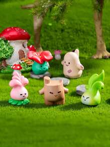 1/14pcs Fairy Tale Forest Miniature Statues, Suitable For Garden Decor, Handmade DIY Craft Parts