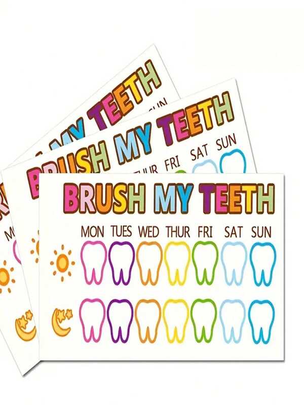 10/20 pièces Cartes de suivi de l'habitude de brossage des dents pour les jeunes - outil de motivation pour les soins dentaires amusants avec des motifs clairs, en matériau papier durable, idéal pour les objectifs de brossage et les rappels de santé bucco-dentaire, cartes de remerciement, cartes de gratitude pour les clients, rentrée scolaire
