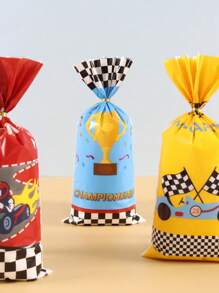 25/50 pièces Sacs cadeaux en plastique de course, sacs à bonbons d'anniversaire, sacs d'emballage pour fête à thème sportif, décoration de fête de mariage, emballage de fête universel pour vacances