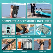 Inflatable Stand Up Paddle Board, 10'6x33 "X 6" Paddle Board With Backpack, Pump, Non Slip Mat, Phone Case Ultra-Light Paddle Boards For Adults - Blue Wahite Manta - View 11