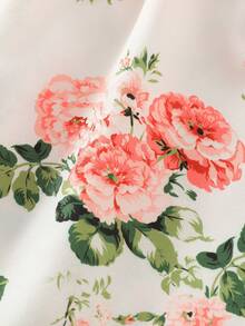 2 件套女童花卉印花纯色吊带休闲连衣裙，适合夏季海滩户外度假穿着 - 彩色 - 查看 7