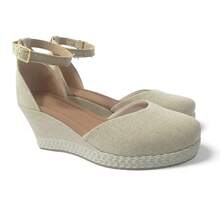 Women's Wedge Sandal With Platform Sole And Jute Strap Embellishment Women's Closed Shoe With Belt Buckle Closure Platform Sole And Jute Strap Embellishment - 米色 - 查看 5