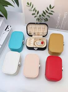 Rectangular Jewelry Organizer, Earrings, Necklace, Ring Portable Storage, Jewelry Storage Box,Transparent Plastic 3.5cm/1.38in Mini Jewelry Box,Portable Dust-Proof Box, Suitable For Travel And Outings, Ideal For Bffs, Girlfriend And Mom. For Women Storage Organizer Travel Essentials Gift Back To School