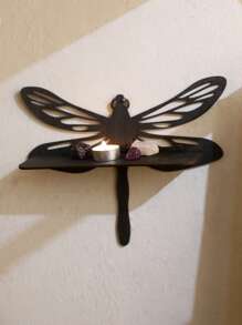 1Pc Bohemian Style Wooden Dragonfly Wall Frame-30CM/11.81IN Hanging Decorative Storage,Boho Farmhouse Wall Art,Vintage,Multi-Purpose Storage Rack,Easy To Install,Suitable For Home Decoration In All Seasons-Inspired Floating Shelf For Living Room,Bedroom, Hallway,Corridors,Daycare Centers,Kitchens,Offices,Farmhouses,Etc