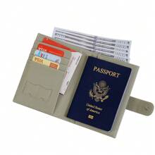1pc Simple Fashion Women Passport Holder, Long Bifold Wallet, Slim & Stylish, With Cash Slot, Credit Card Slots, Coin Pocket, SIM Card Slot, Durable Polyester Lining, Security Zipper Compartment, Perfect Gift