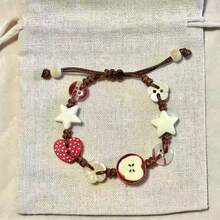 2pcs Mini Apple Handmade Woven Bracelet, Fresh & Natural Style - Multicolor - View 5