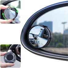 Car Blind Spot Mirror, Round HD Glass Framed Convex Rearview Mirror With Wide Angle Adjustable Suction Cup For Cars SUVs And Trucks