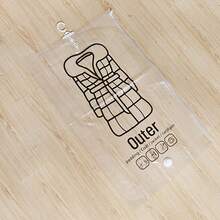 3pcs Hanging Transparent Vacuum Compression Storage Bags, Wardrobe Organizer Bags For Clothes, Coats, Down Jackets, Dust Cover - White - View 5