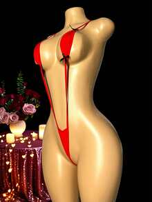 一件代发情趣内衣 性感情趣内衣三点不脱诱惑情人节新款睡衣约会睡袍床上激情套装女士情趣内衣内裤大胆衣服露阴异域诱惑内衣 - 紅色 - 查看 5