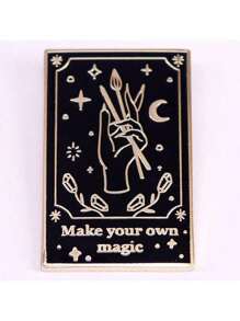 1 pieza Broche de esmalte con diseño de montaña y estrellas, adecuado para bolsos, ropa, mochila de uso diario para la escuela, oficina, camisas, chaquetas, joyería, Navidad, Halloween