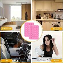 2pcs 24-Hole Silicone Suction Cup Phone Holder, Portable Mount Stand For Various Phone Cases, Non-Slip Adhesive For Video Calls, Selfie