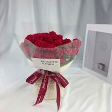 Handmade Rose Bouquet Blanket DIY Kit - Multi-Functional Yarn Crochet Floral Bouquet That Transforms Into A Soft, Warm Blanket, Ideal For Office Naps, Home, A/C, Fashionable And Versatile, Creative Holiday Gift For Girlfriend, Friend, Mom, Teacher