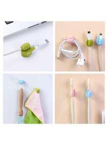 30pcs Colorful Silicone Thumb Wall Hooks - Self-Adhesive, No-Drill Cable Clips & Key Hangers, Easy Installation For Keys, Earphones & More, Damage-Free Room Decor Back To School