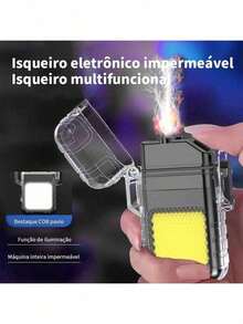 Rechargeable Electric Lighter With LED Light Via USB - 1 pieza - Ver 8