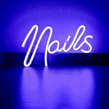 1 Stück Neon-Schild "Nägel" - 29x16,2 cm (11,4x6,37 Zoll), USB- und batteriebetriebene LED-Beleuchtung, pinkes Nägel-Neon-Schild für Nagelstudio, Schönheitsraum Wanddekoration, Heimdekoration, ästhetische Geschäftsdekoration