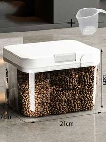 1 件 2.9L/5L/10L/15L 防潮防虫宠物食品储存容器，大容量猫/狗粮储存桶，宠物密封谷物储存，含食物勺，透明设计可检查剩余食物