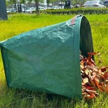 1pc Leaf Bag, Semi-Circular Scoop Shape, Large Capacity Foldable Horizontal Garden Leaf Bag, Outdoor Use