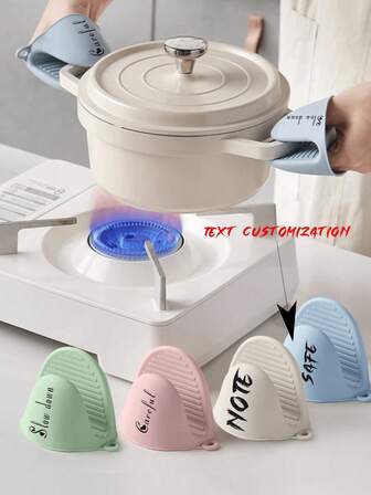 2 piezas de guantes de silicona resistentes al calor personalizados, guantes para horno de microondas, manoplas para cocinar, hornear y asar a la parrilla, artículos esenciales de cocina, regalo para el Día del Padre, Día de la Madre, Día de San Valentín